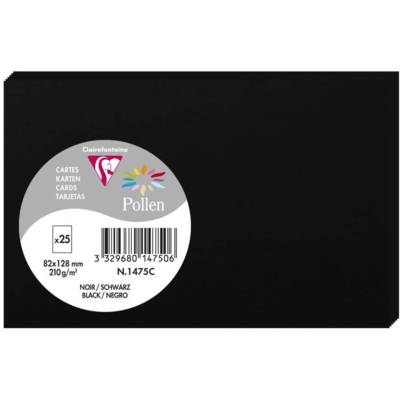 Pack de 25 Carte Simple 210g 82x128 noir - CLAIREFONTAINE