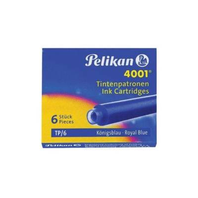 Cartouches d'encre 4001 TP/6 Standard effaçable Bleu royal - PELIKAN