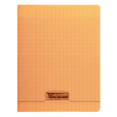 Cahier 8000 Polypro 240 x 320 mm 96 Pages 90g Grands Carreaux Orange - CLAIREFONTAINE