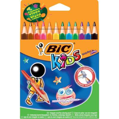 Etui carton de 12 crayons de couleur ECO KIDS EVOLUTION TRIANGLE 12 Couleurs - BIC