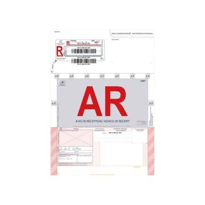 Boite de 250 imprimés recommandés avec AR international A4 IB1 3263 - TECHMAY