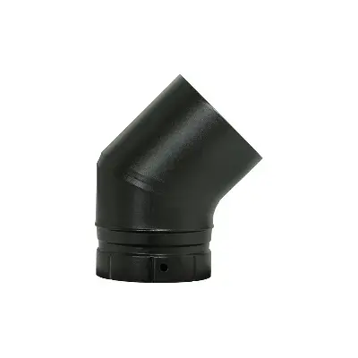 Coude à segment 45° Ø150 Noir émaillé POUJOULAT CDS 45-150 E NM - 56150922 - CHEMINEES POUJOULAT