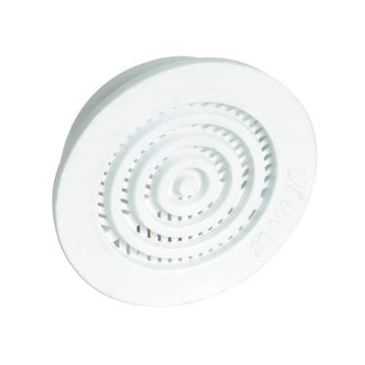 Grille d'aération ronde intérieure menuiserie blanche, ø d'emboîture 35 mm, à visser ou à coller, pour contre-cloison, avec moustiquaire, section de passage d'air 1,5 cm2 - Gedimat - NICOLL