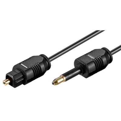 Cable Fibre Optique Diam 2,2 mm Jack mâle 3,5 mm / fiche optique (TOSLINK) 1m - GOOBAY