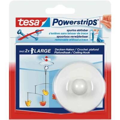 Powerstrips 1x crochet 2 strips large pour plafond force 500g Blanc - TESA