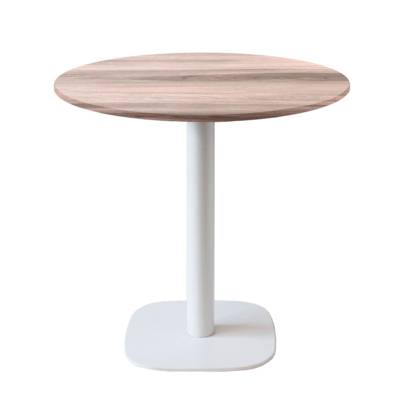 Table pied blanc Ø70cm bois tages - intérieur - RestooTab
