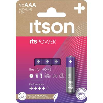 Pack de 4 Piles Alcalines LR03/AAA 1,5V ItsPOWER - ITSON