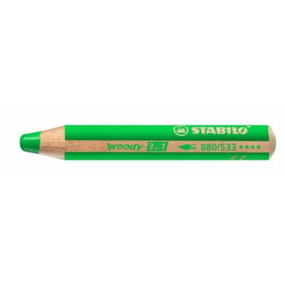 Crayon WOODY 3 en 1 Extra large vert foncé - STABILO