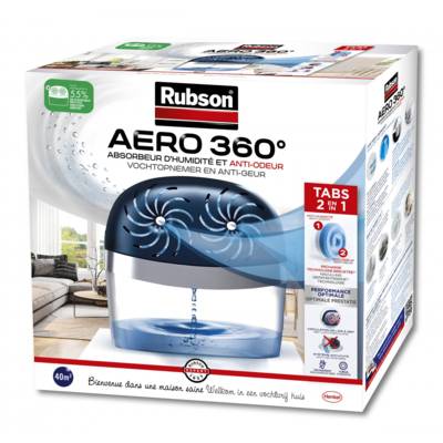 Absorbeur d'humidité AERO 360 40m2+recharge ultra absorbante - Gedimat - RUBSON
