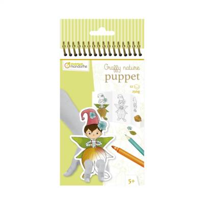 Carnet de coloriage Graffy nature trio - 12 Marionnettes à Doigts x 3 modèles - AVENUE MANDARINE