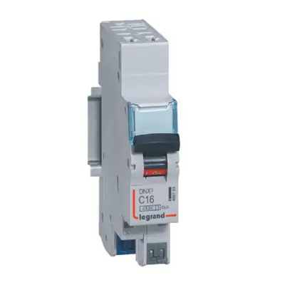 Disjoncteur DNX³ 4500 - auto/auto - U+N 230V~ 16A - 4,5kA - courbe C - 1 module - AURELEC