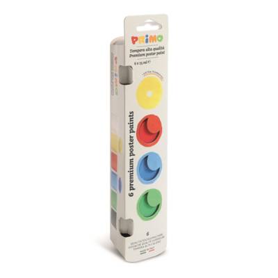 Gouache de qualité supérieure, en pot, 6 couleurs. 25 ml - PRIMO