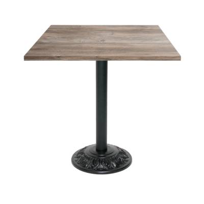 Table pied noir 70x70cm chene saman - intérieur - RestooTab