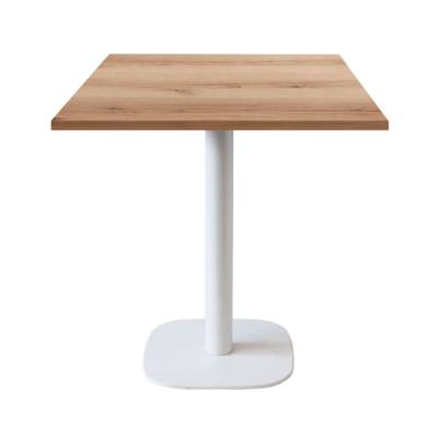 Table pied blanc 70x70cm chene delano - intérieur - RestooTab