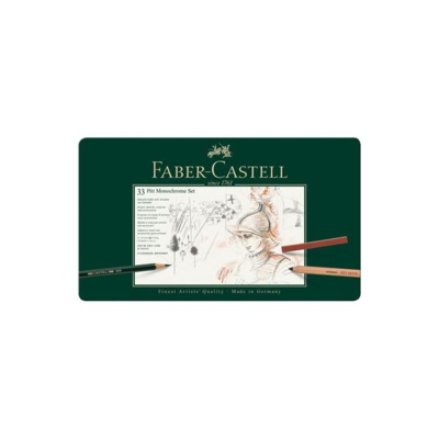Set Pitt Monochrome boîte métal 33 pces - Faber-Castell