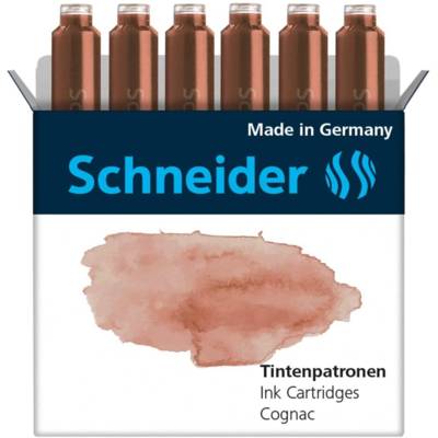 Etui de 6 Cartouches d'encre pour Stylo plume Pastel Cognac - Schneider