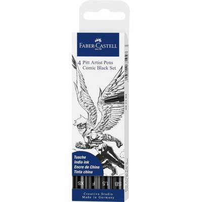 Etui de 4 Feutres PITT artist pen, kit Comic - FABER-CASTELL