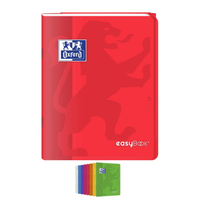 Cahier EASYBOOK Agrafé 17x22cm 96 pages grands carreaux 90g Couleurs aléatoires - Oxford