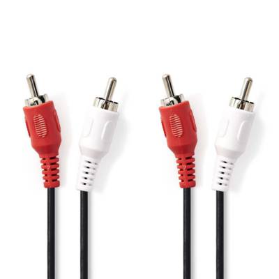 Câble Audio Stéréo 2x RCA Mâles - 2x RCA Mâles 1,5 m Noir - NEDIS