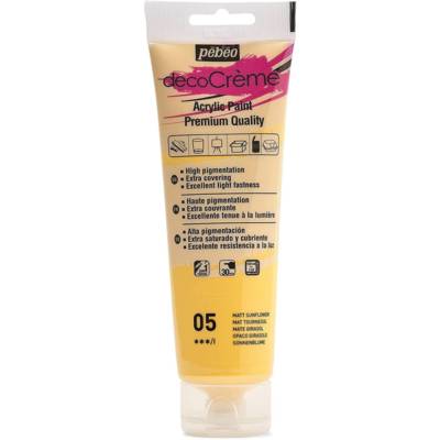 Tube 120ml Peinture Acrylique Décocrème Mat TOURNESOL - PÉBÉO