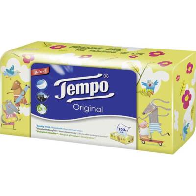 Boîte de 100 Mouchoirs Original 4 couches Blanc - TEMPO