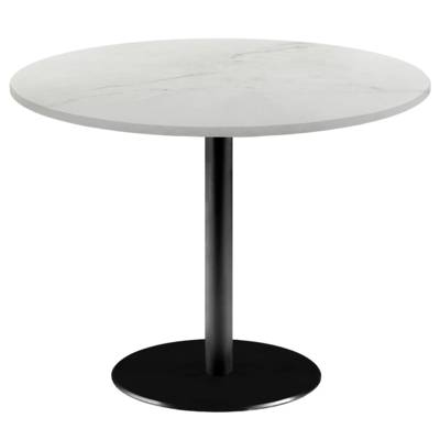 Table pied noir Ø120cm marbre paros - intérieur - RestooTab