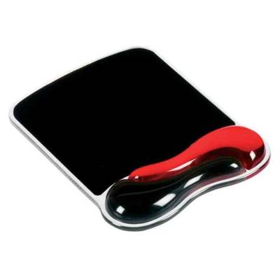 Repose-poignet Duo Gel avec Tapis Souris Noir - Rouge