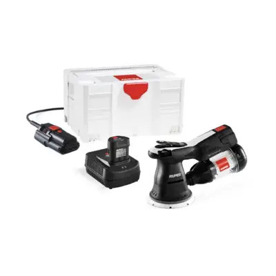 Kit mini ponceuse orbitale diamètre 125 mm avec 2 batteries + Chargeur + Bloc d'alim rechargeable + Filtre green tech + Systainer - RUPES - HSR73/BLX