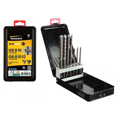 Coffret 7 forets béton SDS Plus Rockfaster - DIAGER - 1001R - DIAGER BATIMENT SA