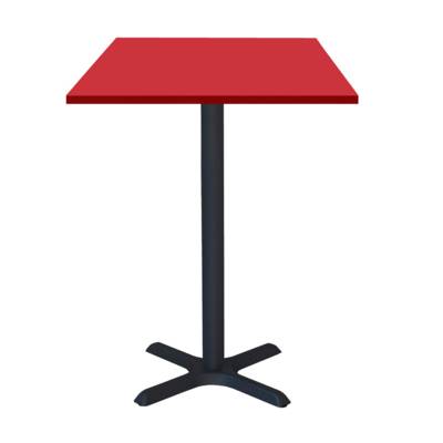 Mange-debout pied noir 60x60cm rouge - intérieur - RestooTab