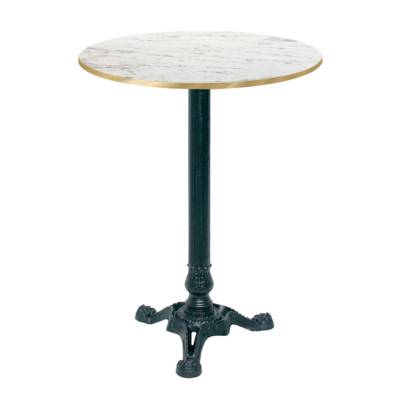 Mange-debout pied noir Ø60cm calacatta chants laiton - intérieur - RestooTab