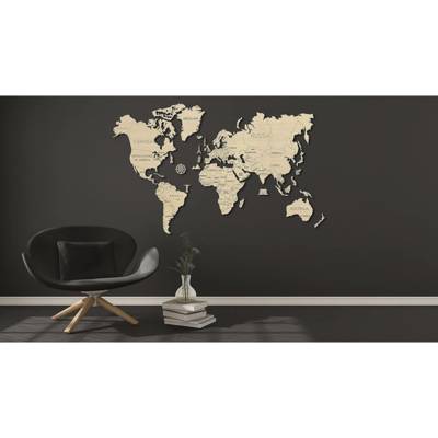Carte Du Monde En Bois - Taille Xl - Puzzle 3d - WOODEN CITY
