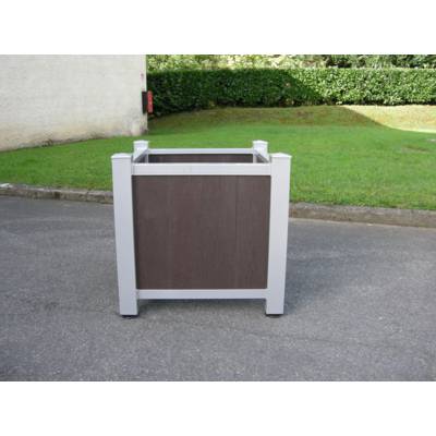 Jardinière Garnier tête diamant 100x100 cm- Jardinière avec lames en plastique recyclé, coloris ossature variable