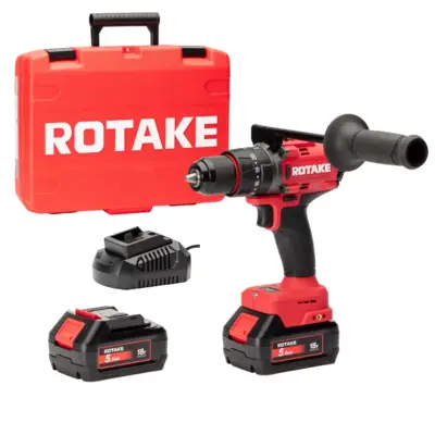 Perceuse visseuse à percussion 18V 120Nm avec 2 Batteries 18V 5Ah, Chargeur, Coffret - ROTAKE - D2H-50D