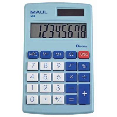 Calculatrice de poche M 8, 8 chiffres, bleu clair - MAUL