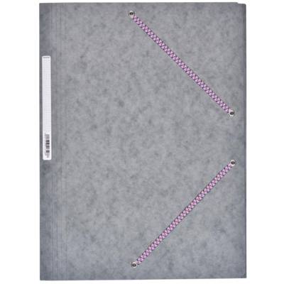Chemise Carte Lustée 24 x 32 cm à rabats avec élastique Gris - COUTAL