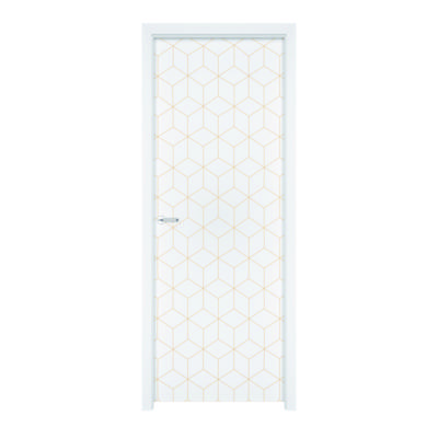 Bloc-porte alvéolaire CUBE gravé à peindre Hui.90 mm - 204 x 93 cm - Gedimat - ATELIER