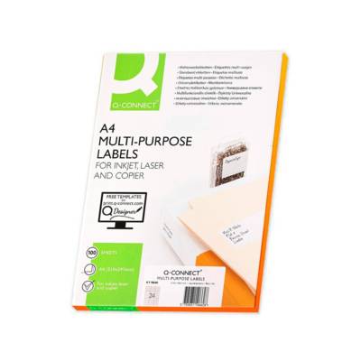 Boîte de 2400 Étiquette adhésive 70x35mm Jet d'encre Laser Copieur Blanc - Q-CONNECT
