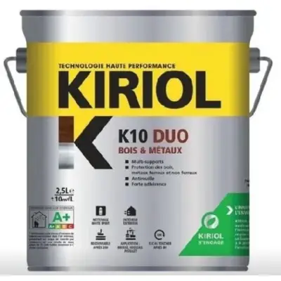 Peinture antirouille K10 Duo COMUS Mat Noir 0.75L - A005358 - COMUS SAS
