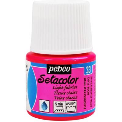 Setacolor Flacon 45ml Peinture pour Tissu clair Rose fluo - PÉBÉO