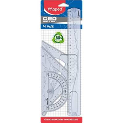Kit Géométrie MAXI 4 pièces Transparent - MAPED