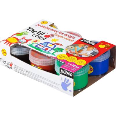Set de 6x80ml de peinture aux doigts Tacticolor - PÉBÉO