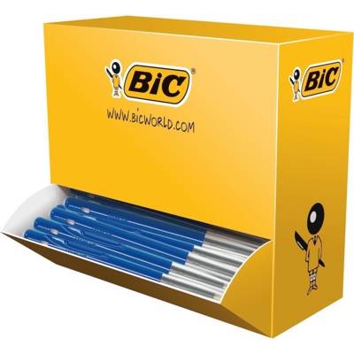 Pack 100 Stylos Bille Rétractable M10 Clic Pointe Moyenne Bleu - BIC