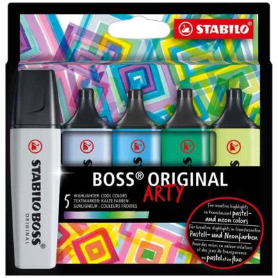 Etui de 5 de surligneurs BOSS ORIGINAL ARTY couleurs froides - STABILO
