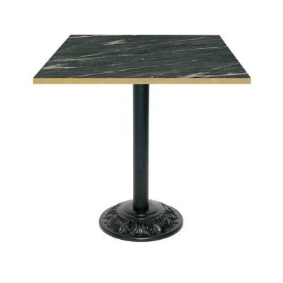 Table pied noir 70x70cm calypso chants laiton - intérieur - RestooTab