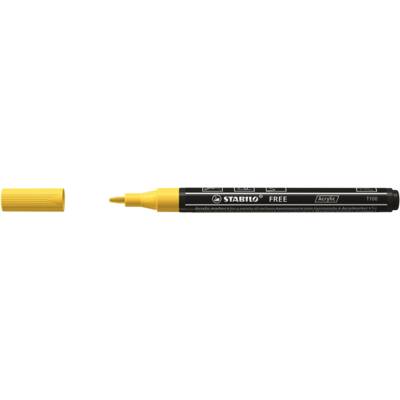 Marqueur pointe fine FREE acrylic T100 jaune - STABILO