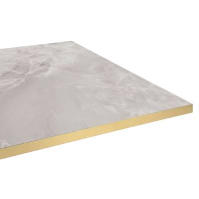 Plateau de table carré Marbre Perla & laiton - RestooTab
