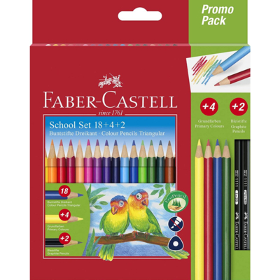 Promo Pack crayon triangulaire 18+4+2 - Faber-Castell