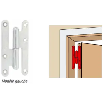 Paumelle droite bouts ronds “Loutre Sedan ®” TORBEL - 110x55 mm - Droite - J530300 - TORBEL INDUSTRIE