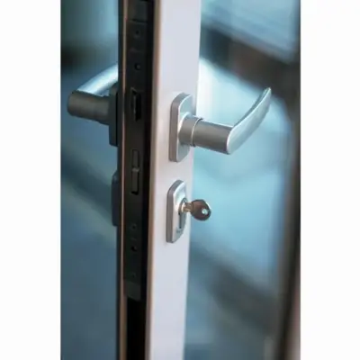 Béquille double Hera FAPIM Carré de 8 - Profil 40 à 55 mm - gris aluminium - 2041I_G5